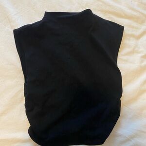 Black Mock Neck Crop Top